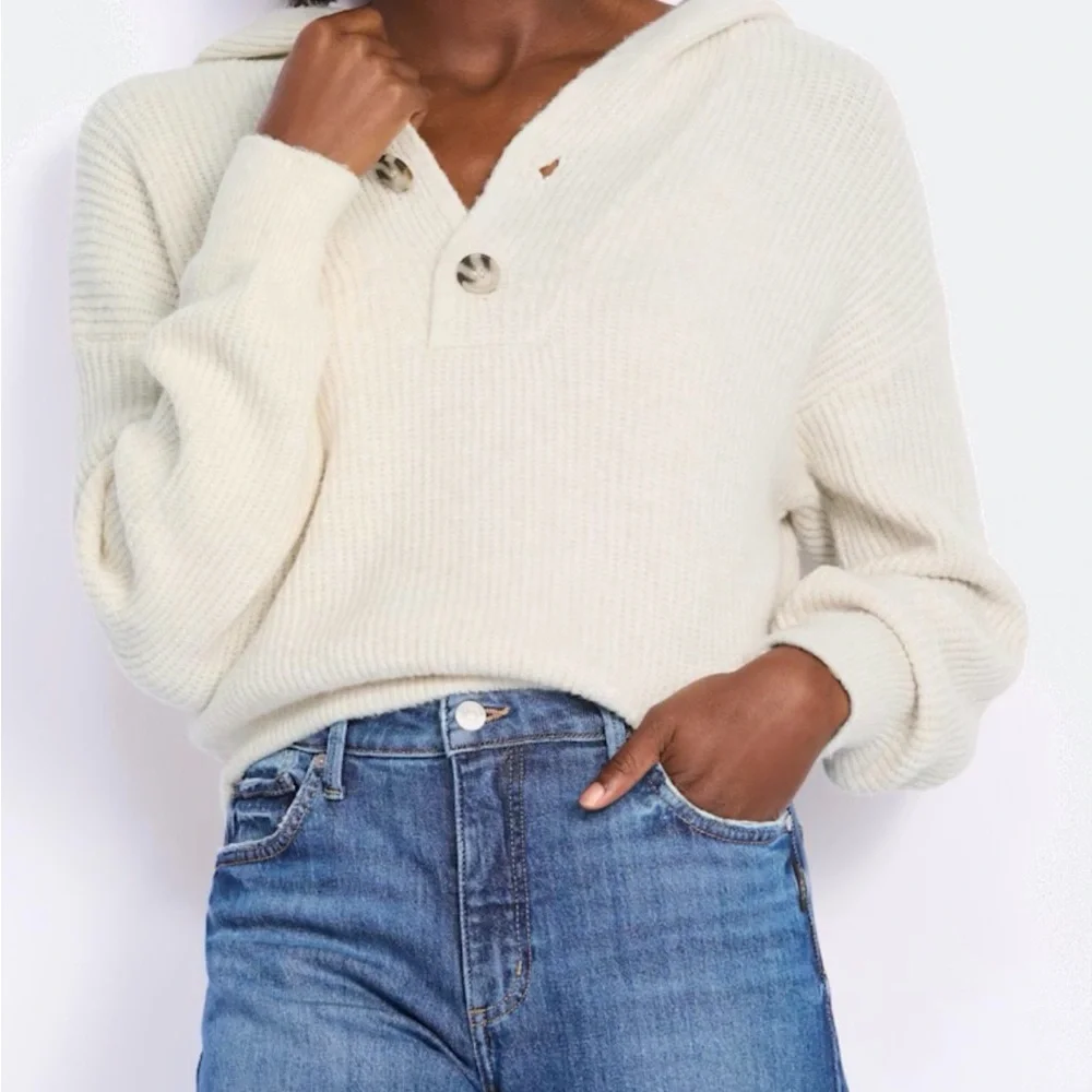 Pink Rose Cream Cowl Neck Sweater - Picture 1 of 6